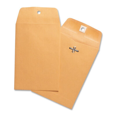 Multi-size, customizable standard kraft clasp envelopes available in a variety of colors